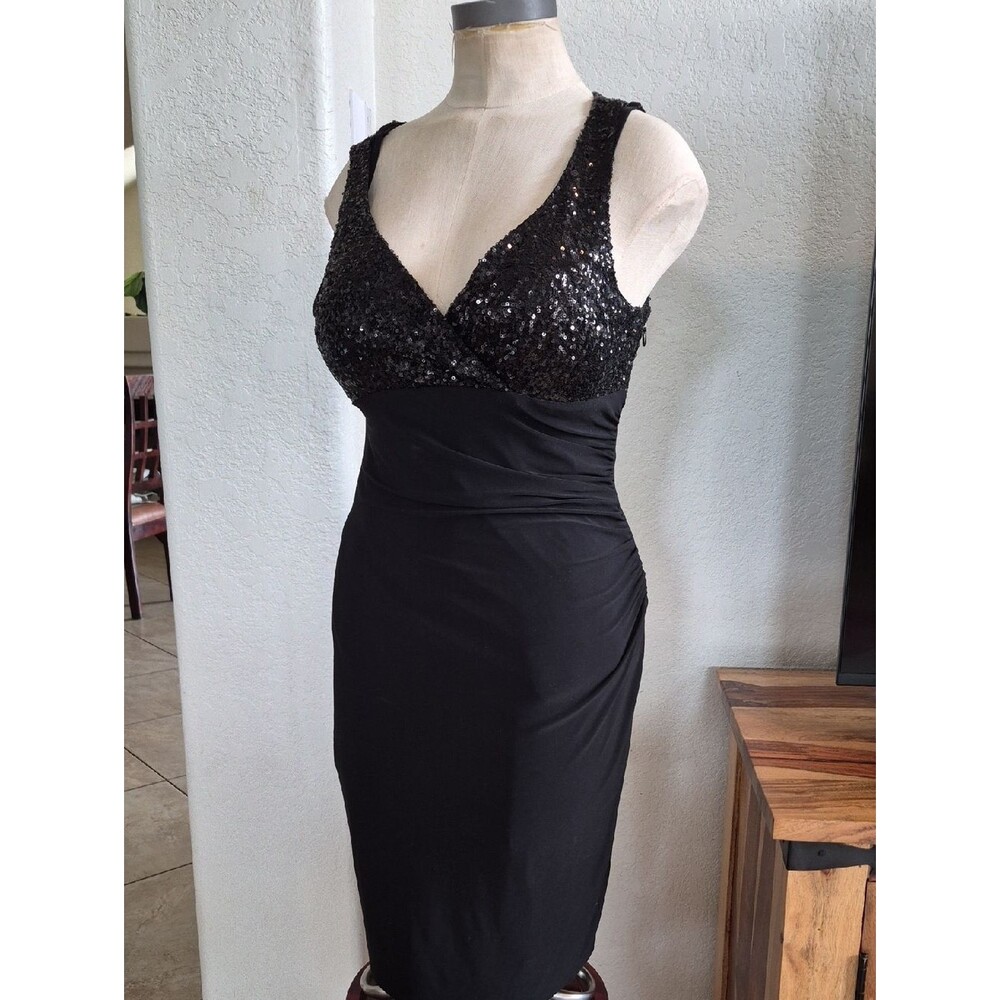 Jessica Howard Sequin wrap top Side Runch Bodycon Dress